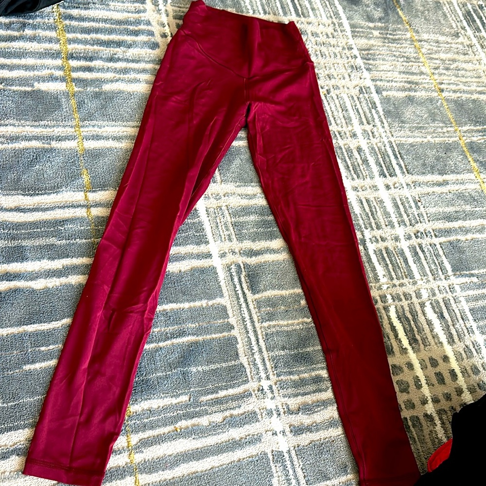 EUC burgundy full length leggings